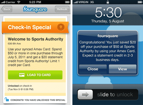 foursquare amex deals
