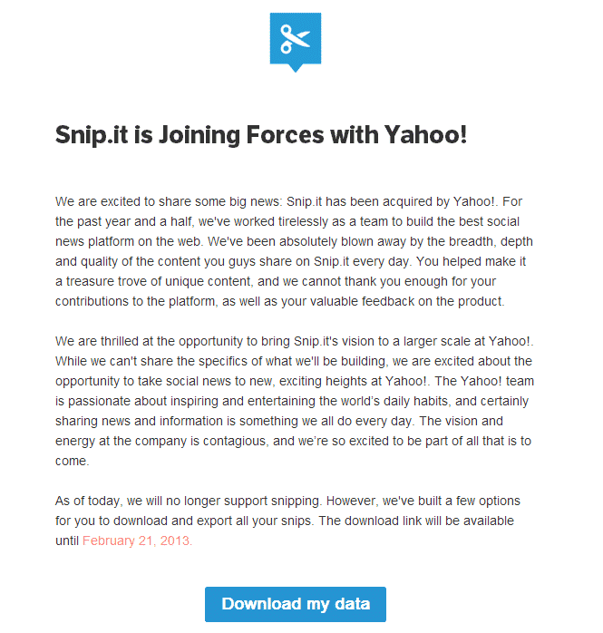 SnipIt Acquisition by Yahoo