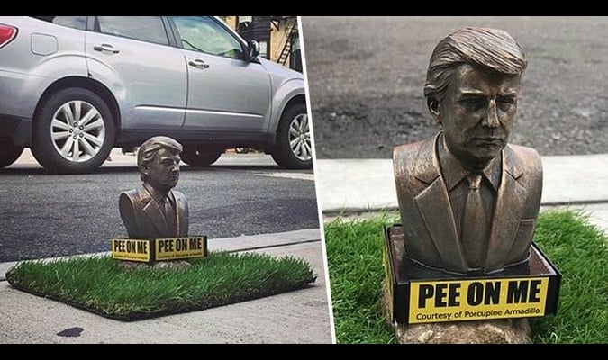 Featured image for New Yorkers Invite Dogs To Pee On President Trump