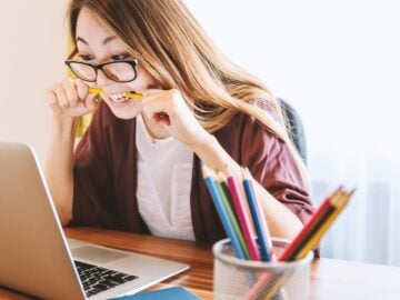 student studying