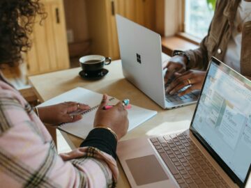 person using a Surface device