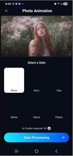 relive and start photo animation relumi
