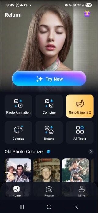access all tools photo animation relumi