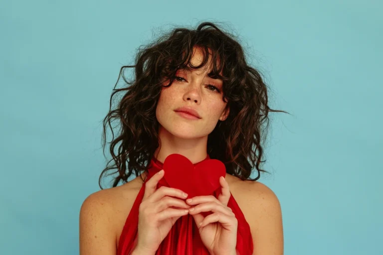 lady red heart